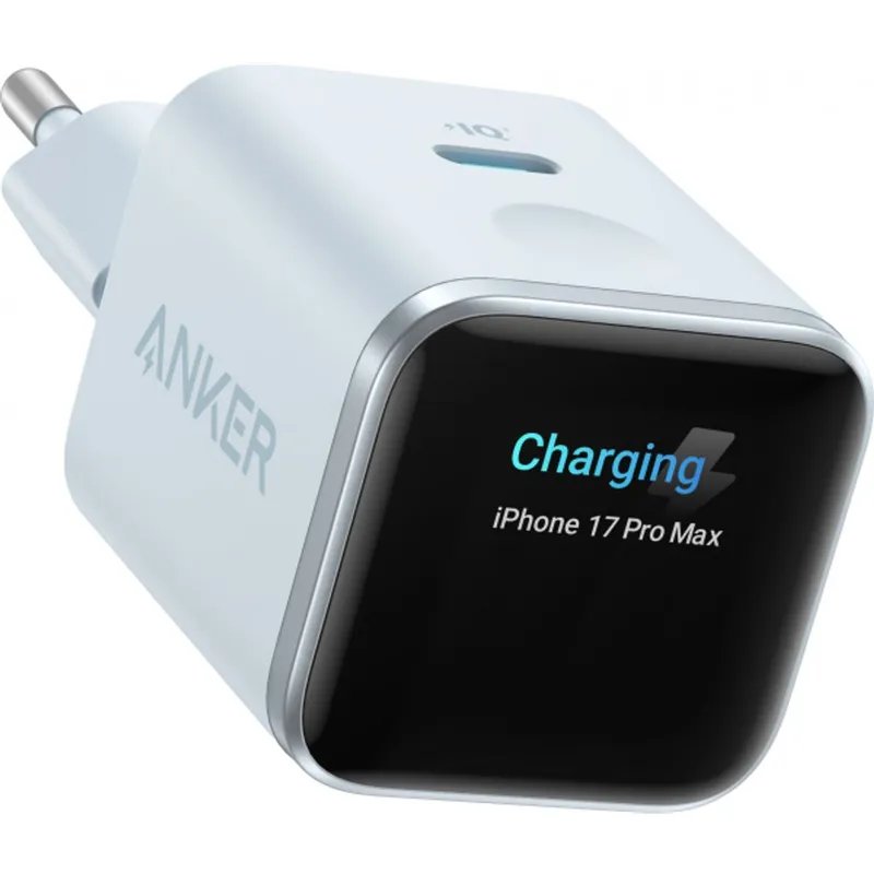 Anker Nano Charger (45W Smart Display) - Blue
