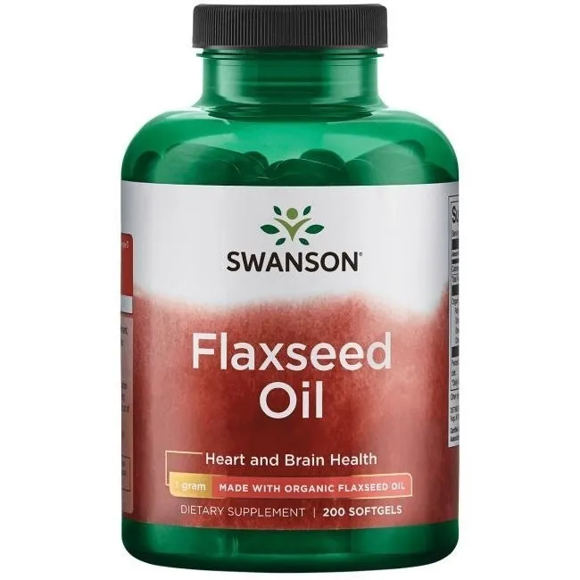 Swanson - Linfröolja, 1000 mg, 200 kapslar