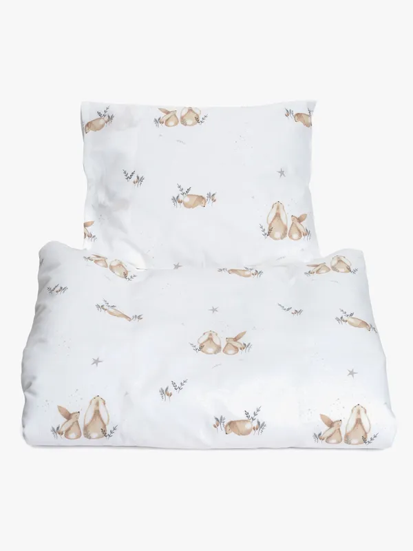 MiniDreams Bäddset Spjälsäng 100×130 Bunny, Vit