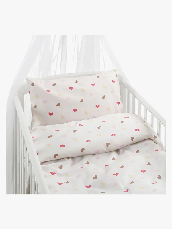 Borganäs Bäddset Spjälsäng Hjärtrud 2-delat 100×130, Beige