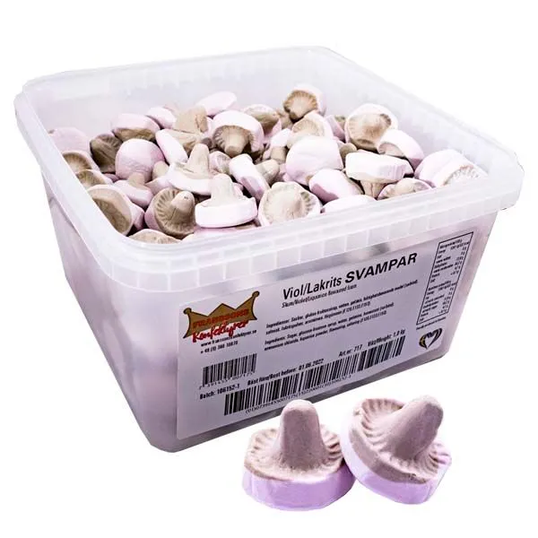 Franssons Skumsvampar Viol/Lakrits Storpack - 1 kg
