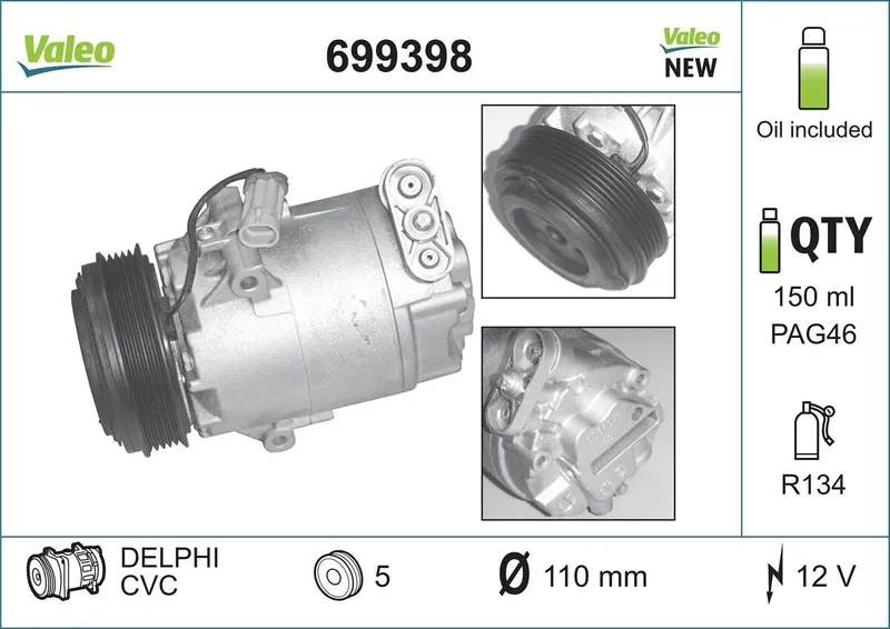 AC-kompressor VALEO 699398