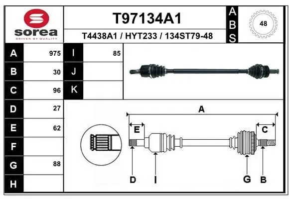 Drivaxel EAI T97134A1