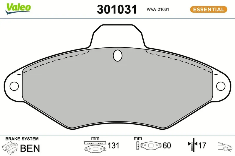 Bromsbelägg VALEO 301031
