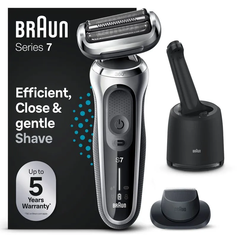 Braun Series 7 71-S7200cc Rakapparat med Precisionstrimmer Smartcare-Center Silver