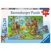 Ravensburger Djur i skogen 2 olika pussel 24 bitar