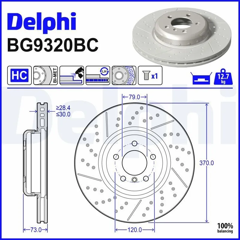 Bromsskiva DELPHI BG9320BC