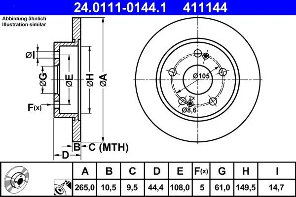 Bromsskiva ATE 24.0111-0144.1