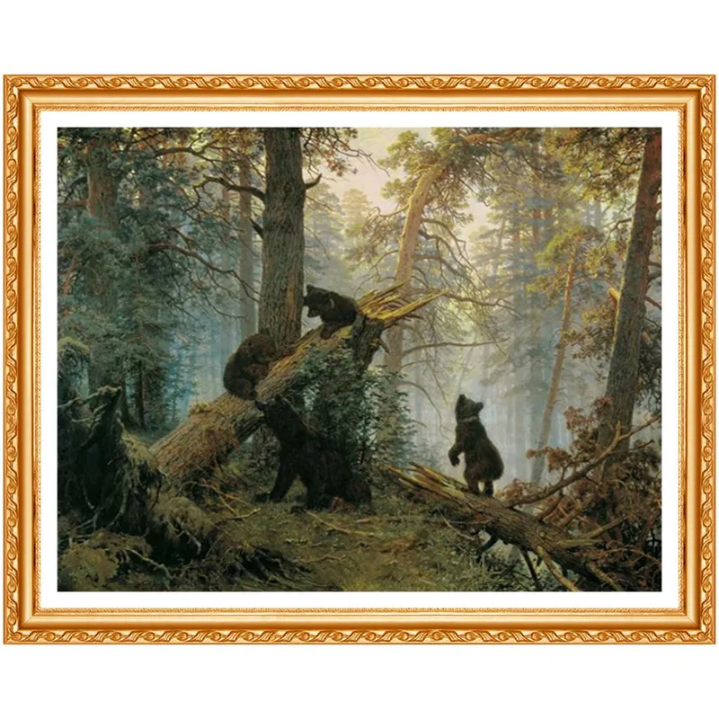 Diamantbroderi Naturligt djur Hel fyrkantig diamantmålning Björnbilder Strass korsstygn 20X30CM
