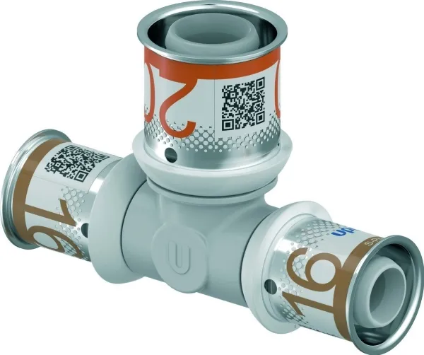 Uponor press composite tee reducer ppsu 16-20-16