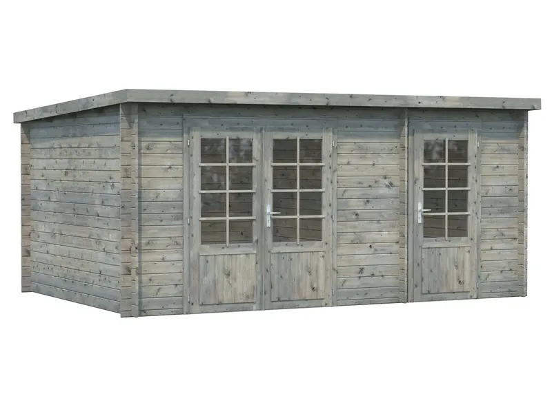 Palmako Ella Stuga 13,5 m²/inv. 13,1 m², utan golv, grå, impr.