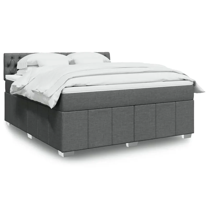 vidaXL Ramsäng med madrass mörkgrå 180×200 cm tyg (#3375)