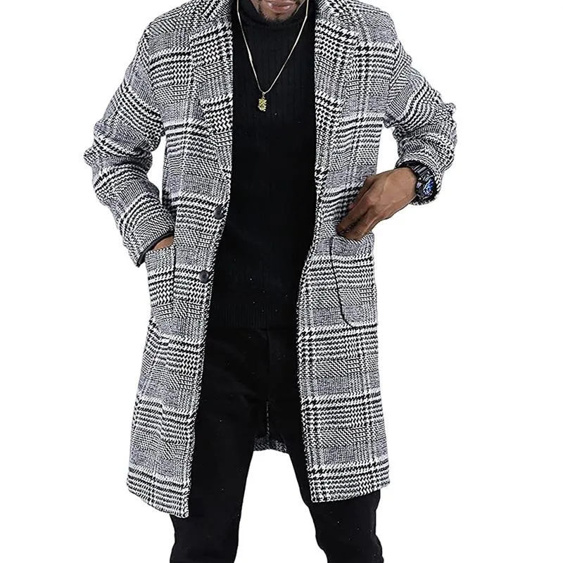 Ull Herrekåpe Lang Trenchcoat 4XL (#1904)