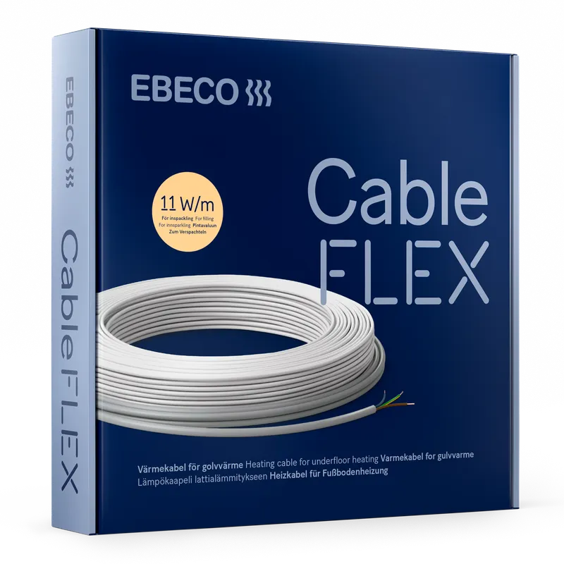 Ebeco Cableflex 11 Golvvärmekabel serieresistiv 2-ledare med skärm 11 W/m (#1264)