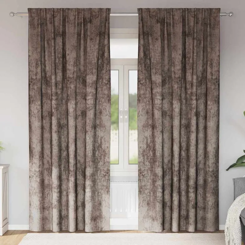 vidaXL Sammetsgardiner 2 st Cappuccino 225 x 140 cm Sammet