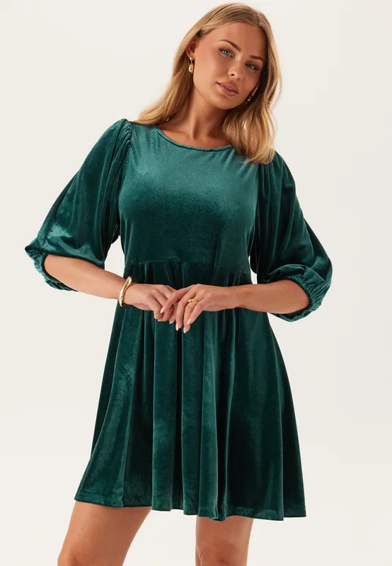 Viemily O-neck 3/4 SHORT DRESS (#3928)