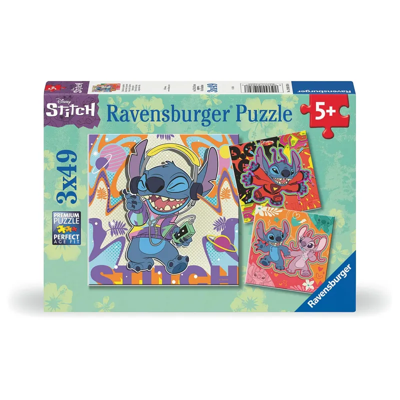 Ravensburger Barnpussel - Disney Stitch 3×49 bitar