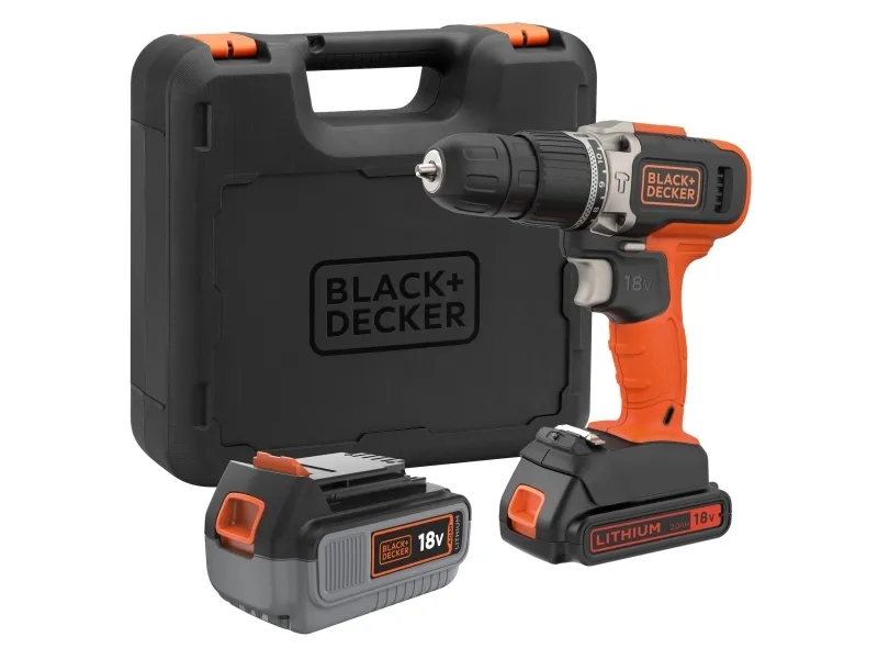 B+D 18V akku slagboremaskine m. 2.0 Ah/4.0Ah Li-ion Batteri