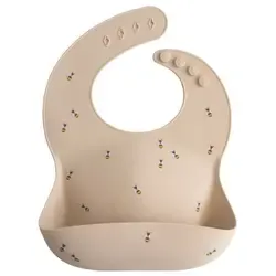 Mushie Haklapp Silikon Bees, Beige