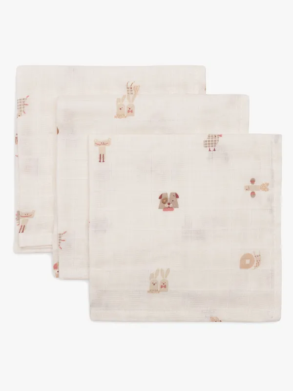 Jollein Tvättlappar 3-Pack, Animal Friends