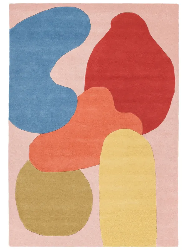 Sirene Matta – Ljusrosa / Flerfärgad 140×200