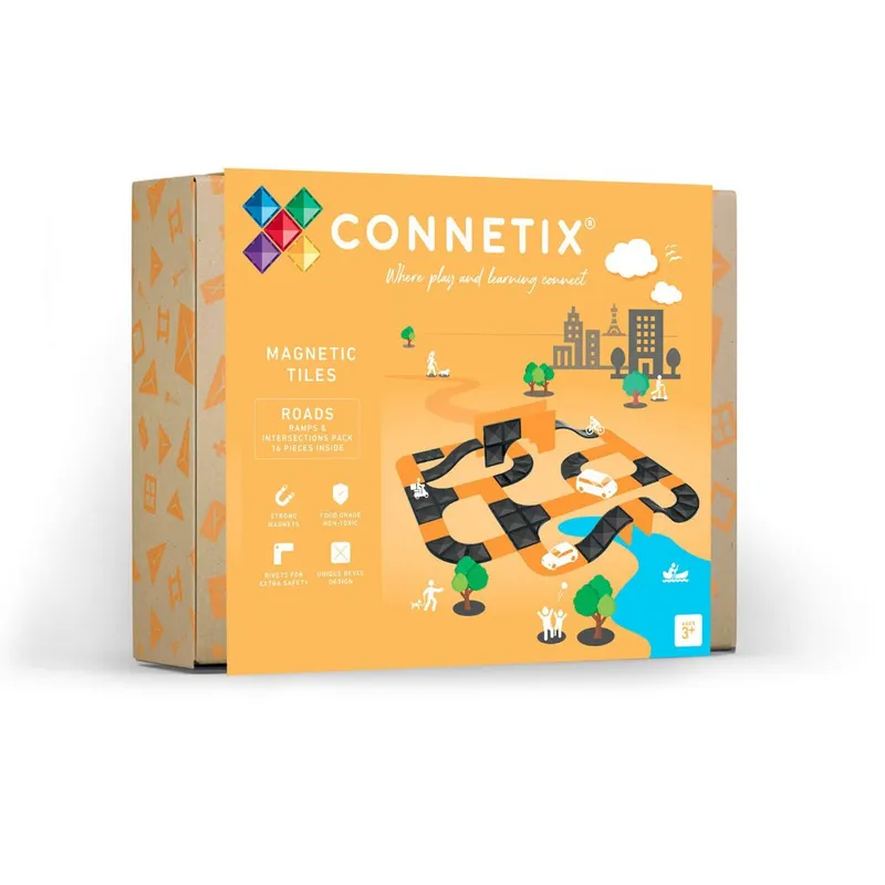Connetix Magnetset – 16 Delar – Ramper och korsningar-paket
