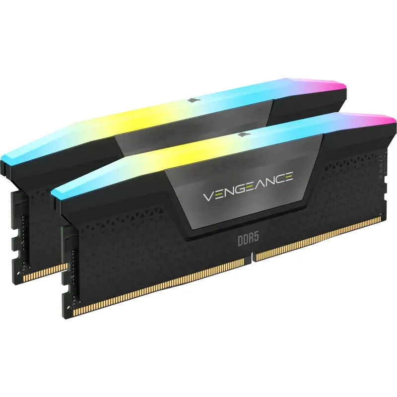 Corsair Vengeance RGB DDR5-6400 – 32GB – CL36 – Dual Channel (2 pcs) – Intel XMP – Svart med RGB