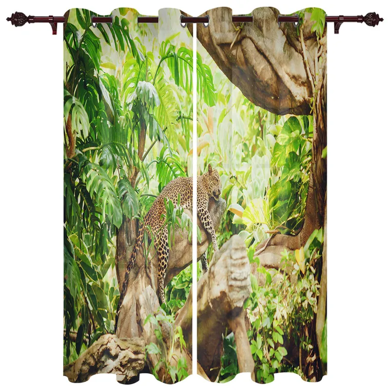 Leopard Afrika Dyr Vindusgardiner Hjemmeinnredning Stue Gardiner Kjøkkengardiner Panelgardiner til soverom 135W x 60H(cm) (#8230)