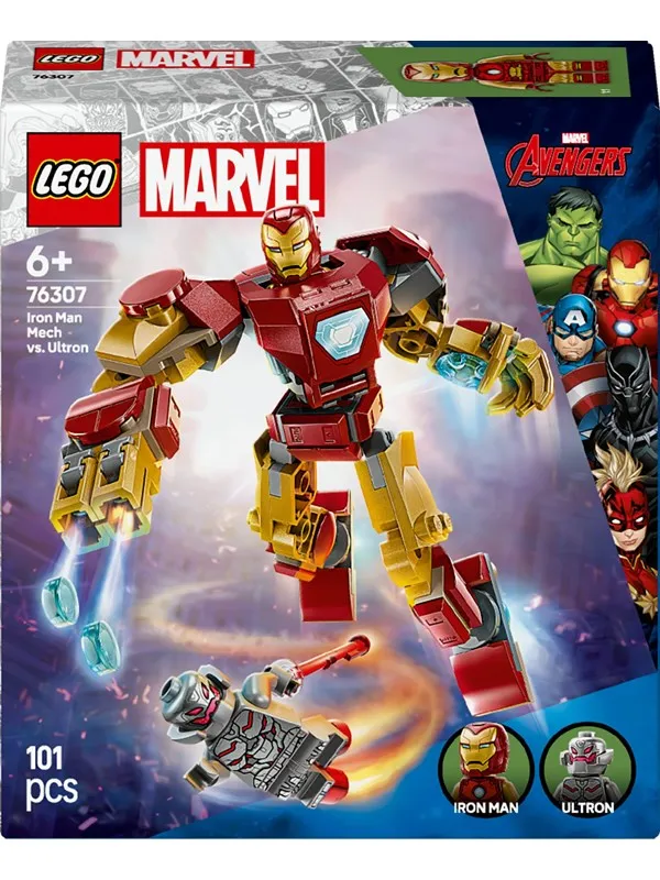 LEGO Marvel 76307 Iron Mans robot mot Ultron – Leksak med superhjälte från 6 år