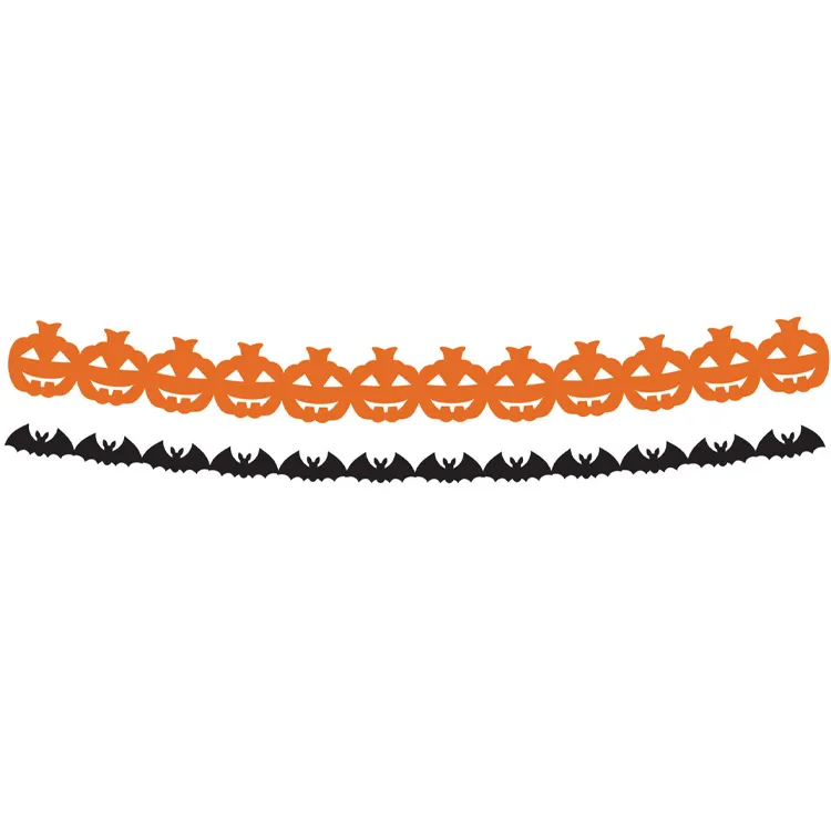Halloween Pappersgirlang Pumpor & Fladdermöss