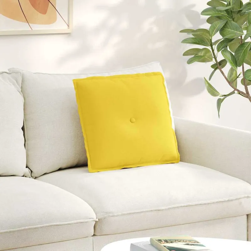 vidaXL Ryggkudde Ljusgul 50 x 19 x 45 cm tyg