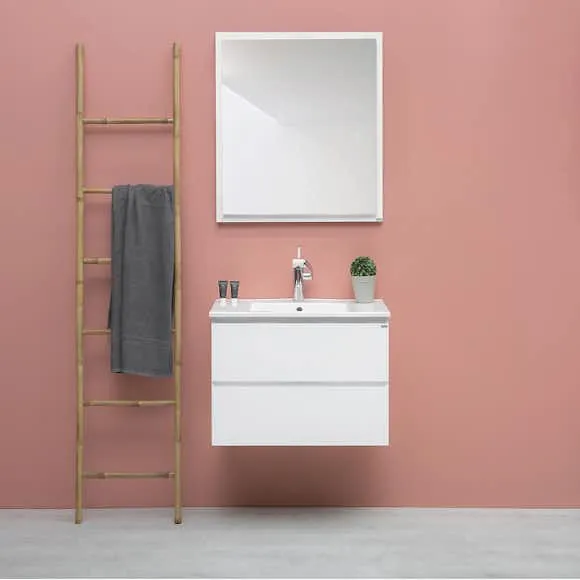Tvättställsskåp 4AQUA Slim Med 2 Lådor & Grepplist (#6098)