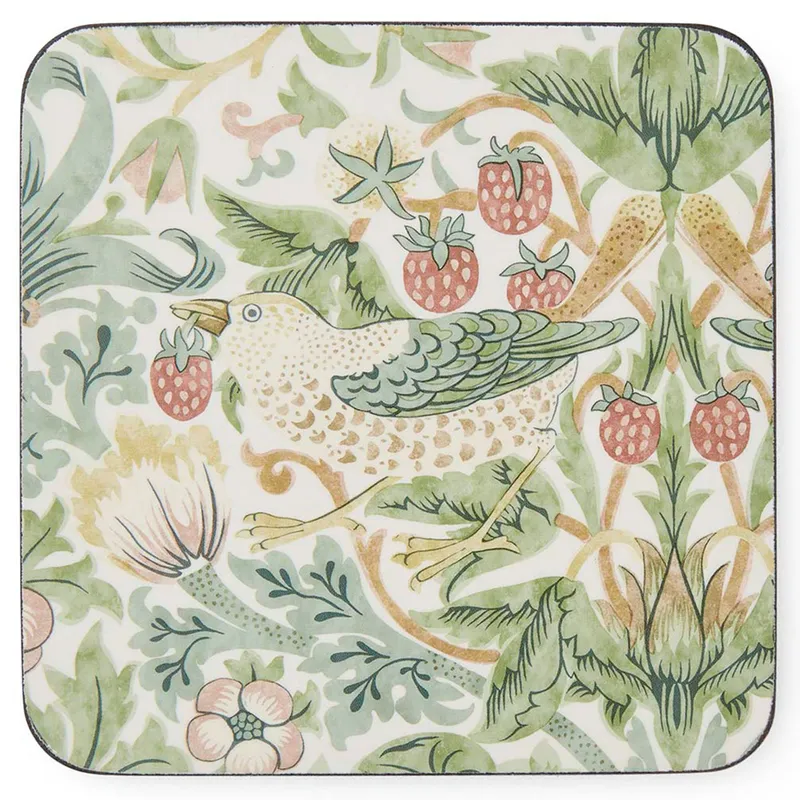 Pimpernel Strawberry Thief glasunderlägg 6-pack Green