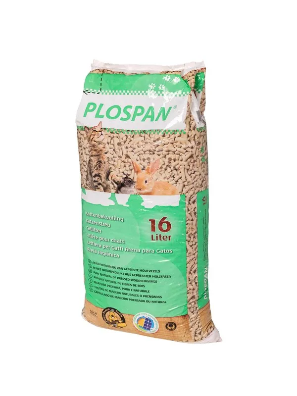 Plospan Ströpellets för katter 16 liter - 10 kg