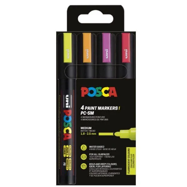 Posca Marker Set 4-p neonfärger