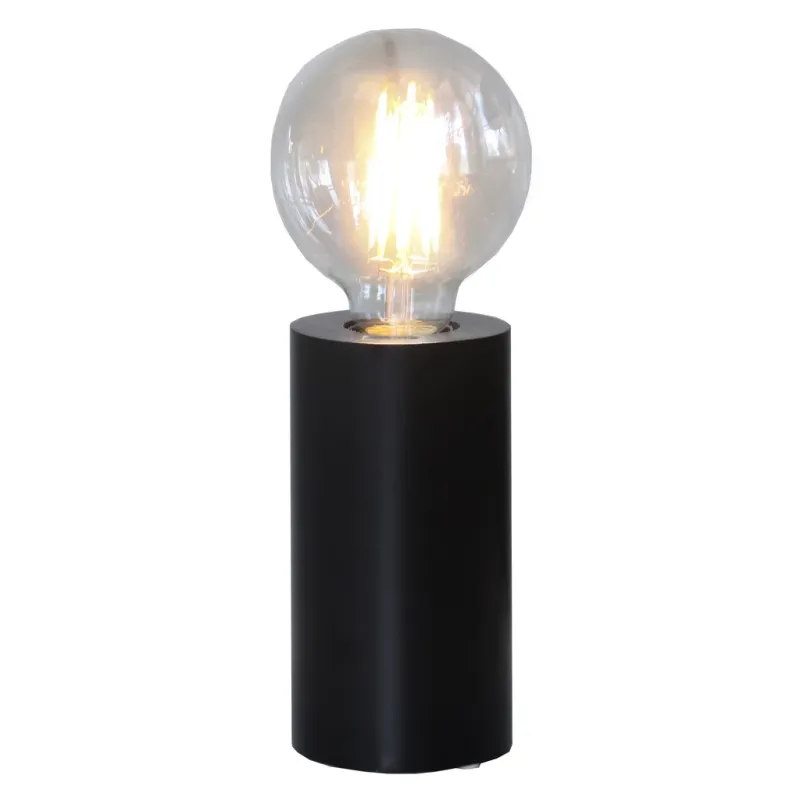 Bordslampa i trä E27 svart 15x8cm