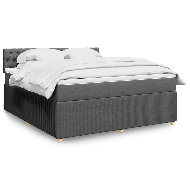vidaXL Ramsäng med madrass mörkgrå 180×200 cm tyg (#7250)