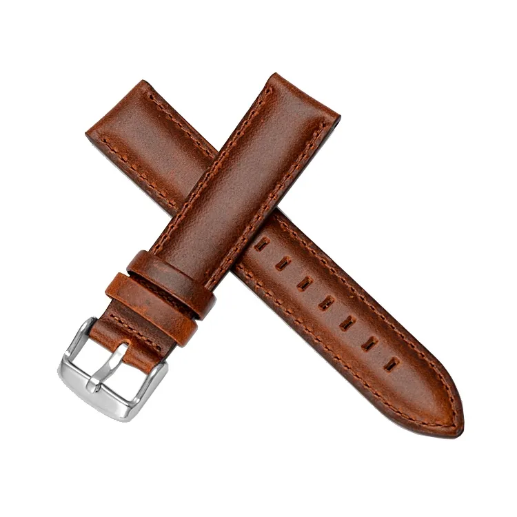 Klassiskt klockarmband av brunt läder