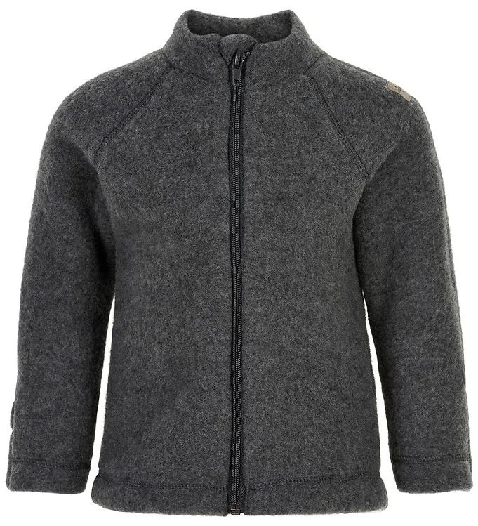 Mikk-Line Ullfleecejacka Baby, Anthracite Melange, 104