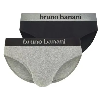 Bruno Banani Kalsonger 2P Flowing Sportslip Svart/Grå bomull X-Large Herr