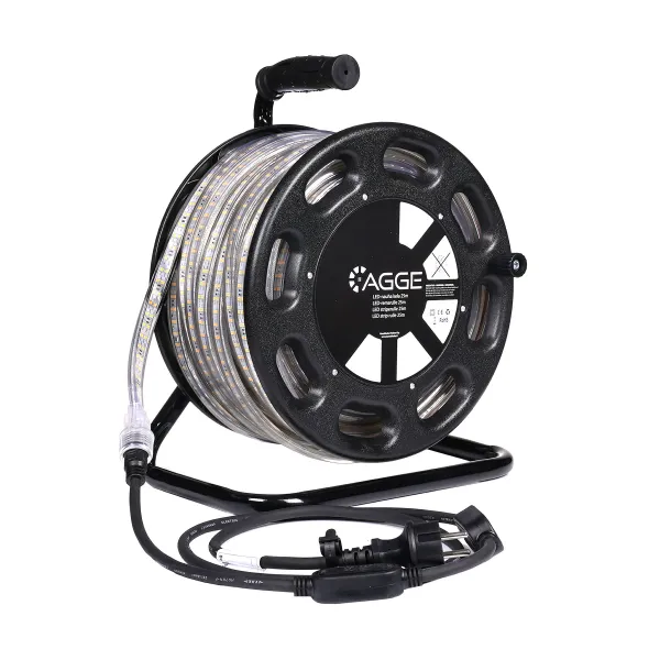 LED-list / Arbetsbelysning AGGE 230V – 1500 lm/m, 25 m – Rulle, LED-list med nätsladd (4000K) + Powerbank