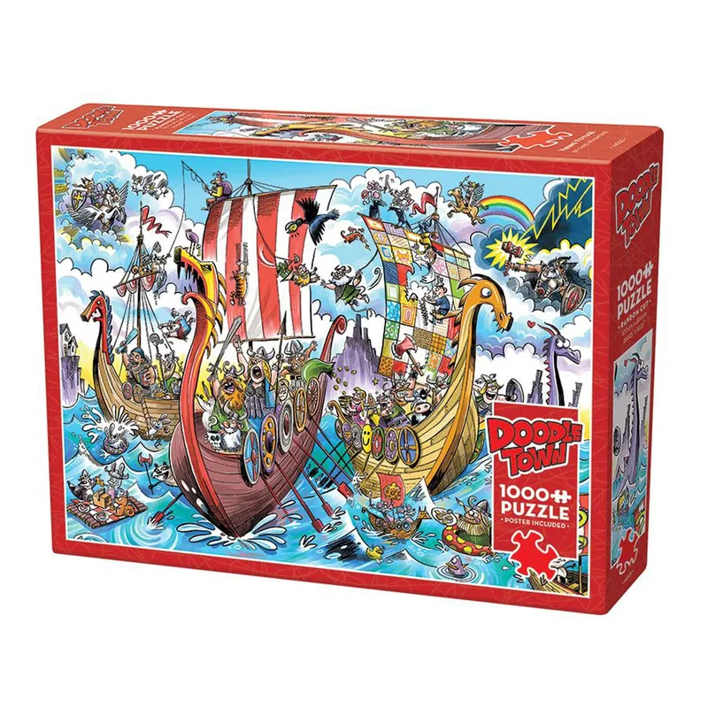 Pussel – Doodle Town: Vikingaresa 1000 Bitar