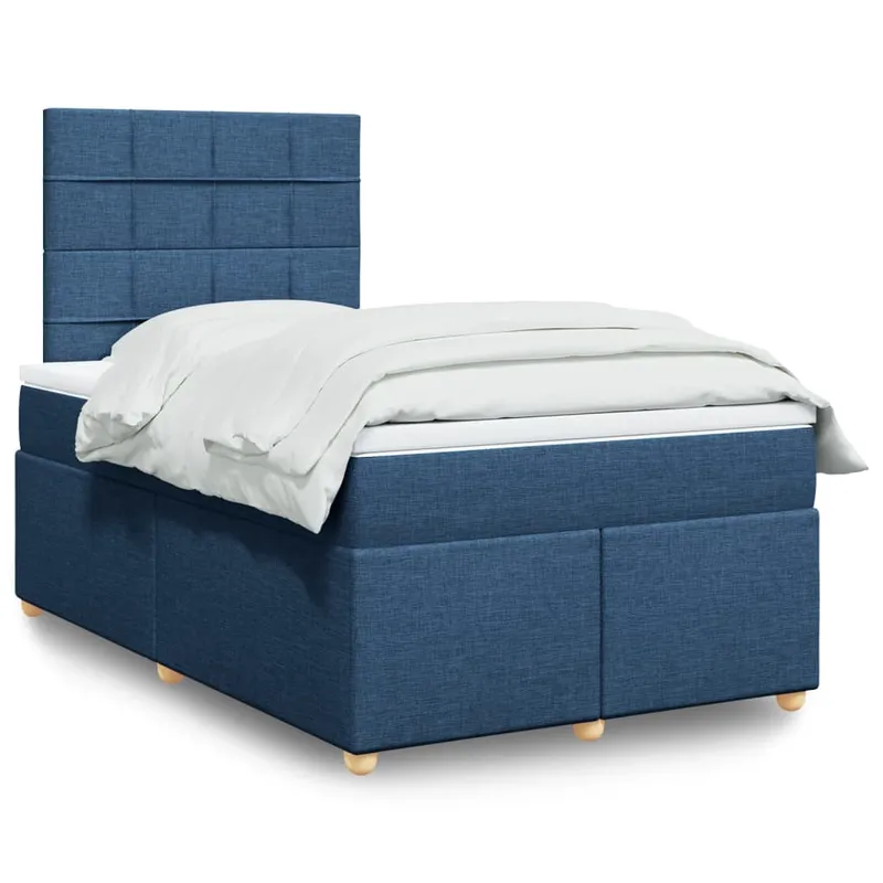 vidaXL Ramsäng med madrass blå 120×190 cm tyg (#4071)