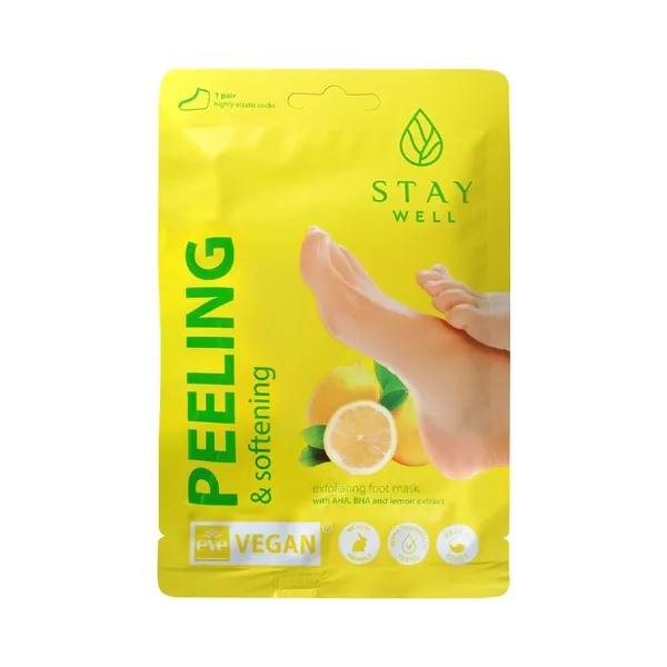 StayWell Peeling & Softening Foot Mask, 1 st, Lemon
