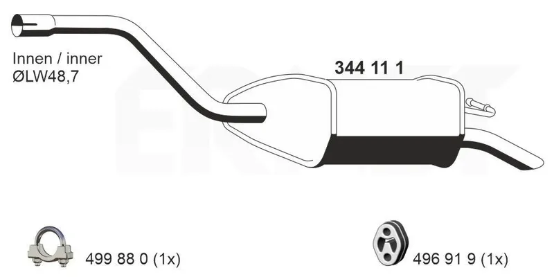 Bakre ljuddämpare ERNST 344111