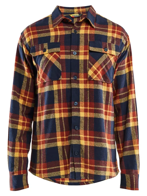 FLANELLSKJORTA BRÄND RÖD/MÖRK MARINBLÅ M | Beijerbygg Byggmaterial