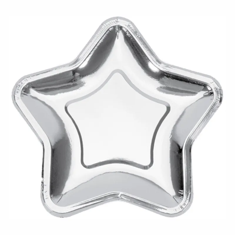 Papperstallrikar | 6-pack | 18 cm | Silverstjärna