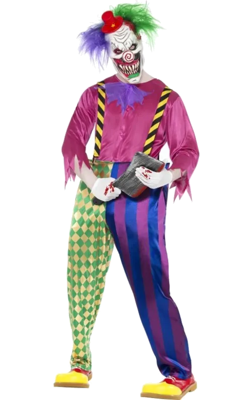 Färgglad mördarclown-dräkt L