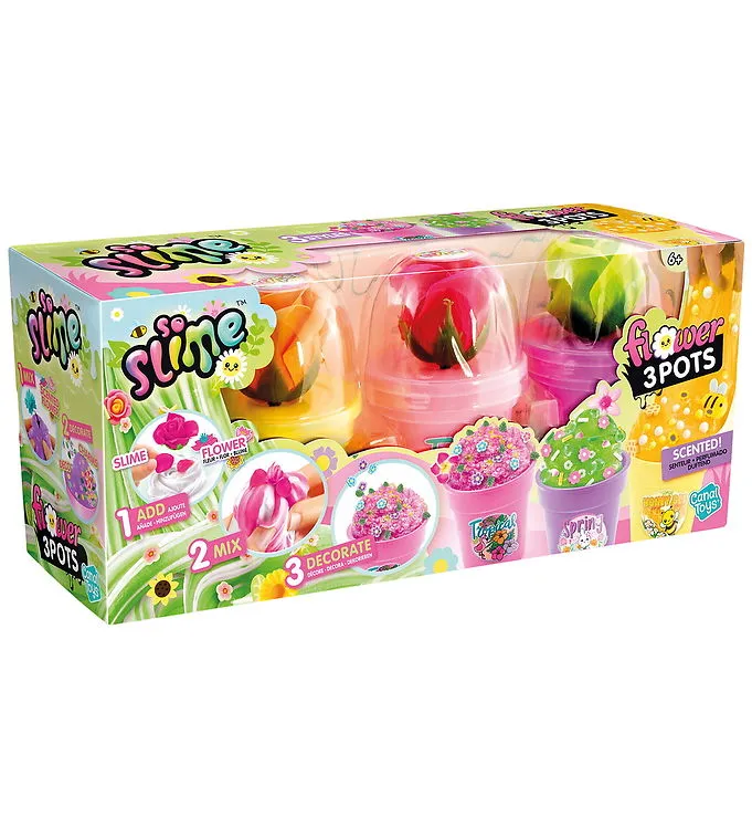 So Slime DIY-Slim – Slime Flower – 3 krukor