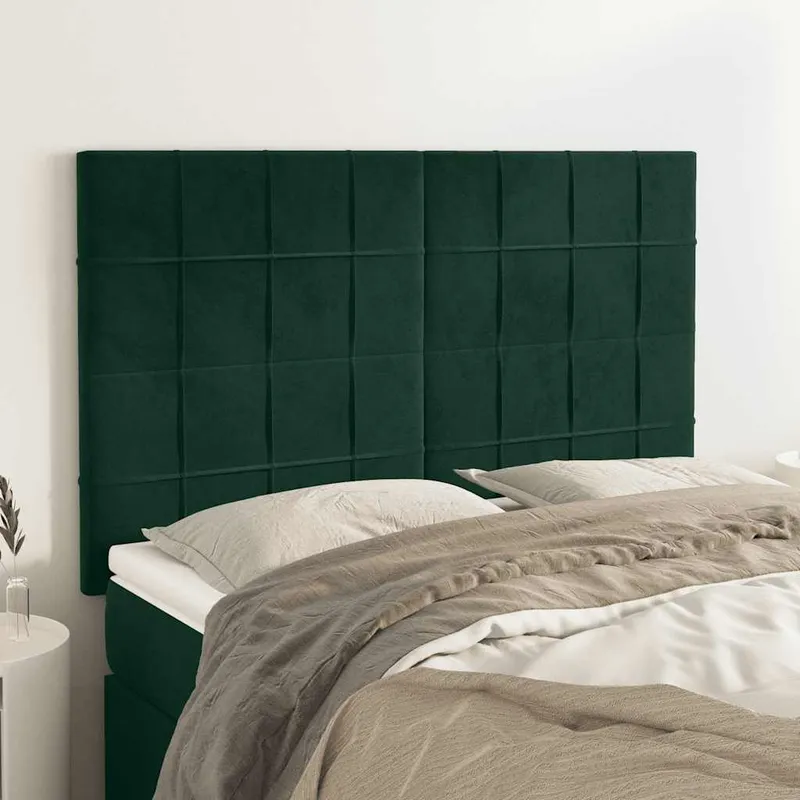 vidaXL Sänggavel mörkgrön 144x5x118/128 cm sammet (#2475)